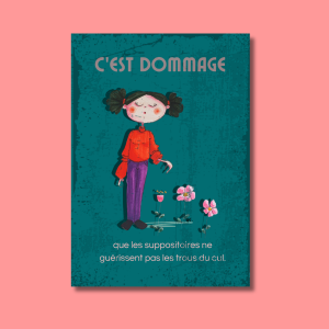 dommage illustration idée cadeau décoration original fantaisie création française unique