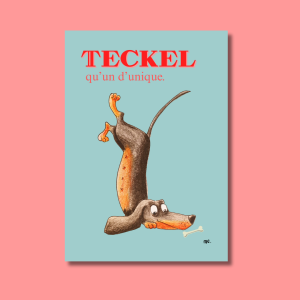 teckel illustration idée cadeau décoration original fantaisie création française unique