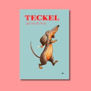 teckel5 illustration idée cadeau décoration original fantaisie création française unique