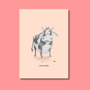 vache illustration idée cadeau décoration original fantaisie création française unique