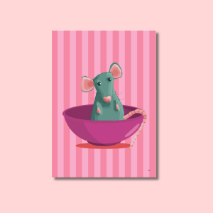 rats vie rétro affiche fantaisie joie offrir illustration idée cadeau décoration original fantaisie création française unique